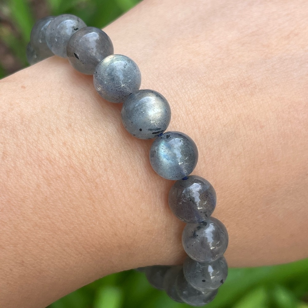 10mm rainbow flash dark labradorite bracelet‎ 0336